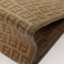 FENDI Zucchino Canvas Clutch Bag Vintage Beige Auth yk18219-16