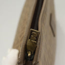 FENDI Zucchino Canvas Clutch Bag Vintage Beige Auth yk18219-8