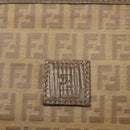 FENDI Zucchino Canvas Clutch Bag Vintage Beige Auth yk18219-9