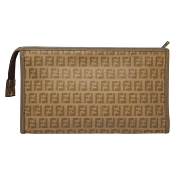 FENDI Zucchino Canvas Clutch Bag Vintage Beige Auth yk18219 - 0