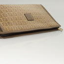 FENDI Zucchino Canvas Clutch Bag Vintage Beige Auth yk18219-5