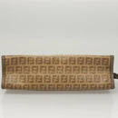 FENDI Zucchino Canvas Clutch Bag Vintage Beige Auth yk18219-6