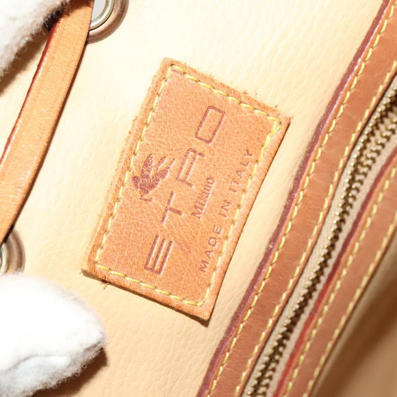 ETRO Paisley Shoulder Bag PVC Brown Gold Auth yk18229