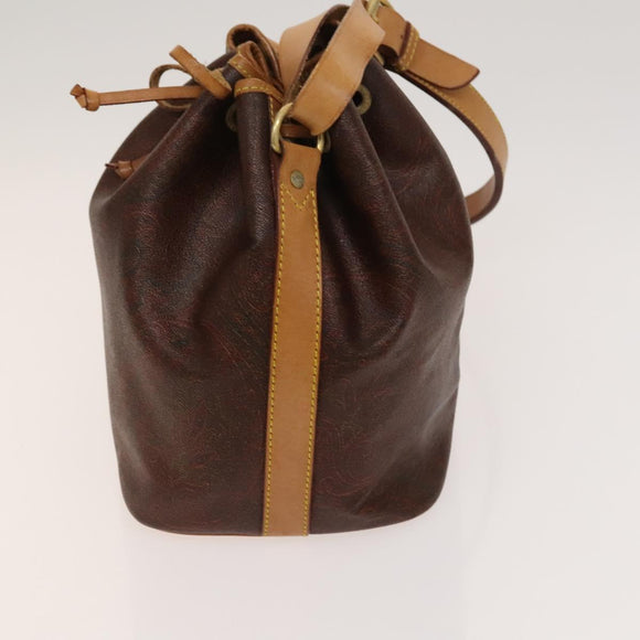 ETRO Paisley Shoulder Bag PVC Brown Gold Auth yk18229