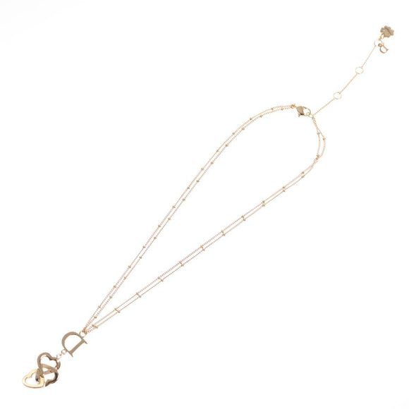 Christian Dior Heart Necklace metal Gold Auth yk18230