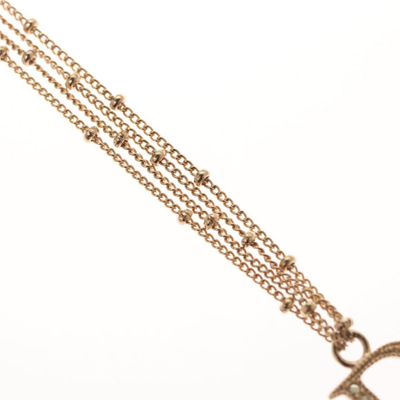 Christian Dior Heart Necklace metal Gold Auth yk18230