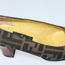 FENDI Zucca Canvas Pumps 36 Pumps Brown Black gold Auth yk18254-10