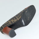 FENDI Zucca Canvas Pumps 36 Pumps Brown Black gold Auth yk18254-18