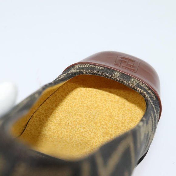 FENDI Zucca Canvas Pumps 36 Pumps Brown Black gold Auth yk18254