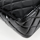 CHANEL Matelasse Chain Shoulder Bag Patent leather Black Gold CC Auth yk18276-16