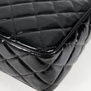 CHANEL Matelasse Chain Shoulder Bag Patent leather Black Gold CC Auth yk18276-17
