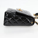 CHANEL Matelasse Chain Shoulder Bag Patent leather Black Gold CC Auth yk18276-4