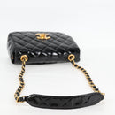 CHANEL Matelasse Chain Shoulder Bag Patent leather Black Gold CC Auth yk18276-7