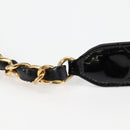 CHANEL Matelasse Chain Shoulder Bag Patent leather Black Gold CC Auth yk18276-8