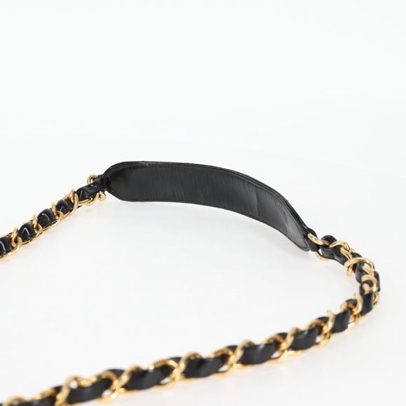 CHANEL Matelasse Chain Shoulder Bag Patent leather Black Gold CC Auth yk18276