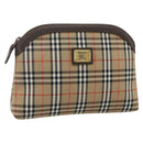 Burberrys Nova Check Pouch Canvas Beige Auth yk18283-1