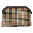 Burberrys Nova Check Pouch Canvas Beige Auth yk18283-2