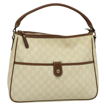 GUCCI GG Supreme Shoulder Bag PVC White Gold 189898 Auth yk18307