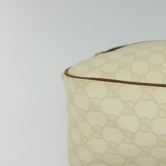 GUCCI GG Supreme Shoulder Bag PVC White Gold 189898 Auth yk18307