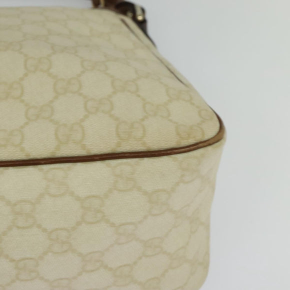 GUCCI GG Supreme Shoulder Bag PVC White Gold 189898 Auth yk18307