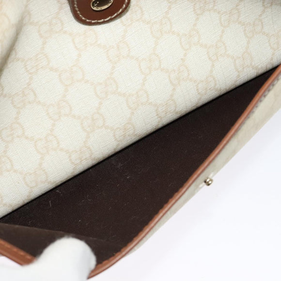 GUCCI GG Supreme Shoulder Bag PVC White Gold 189898 Auth yk18307