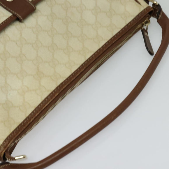 GUCCI GG Supreme Shoulder Bag PVC White Gold 189898 Auth yk18307