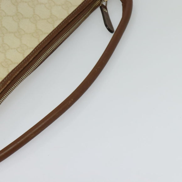 GUCCI GG Supreme Shoulder Bag PVC White Gold 189898 Auth yk18307