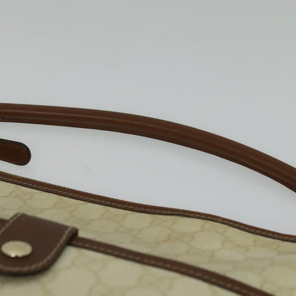 GUCCI GG Supreme Shoulder Bag PVC White Gold 189898 Auth yk18307