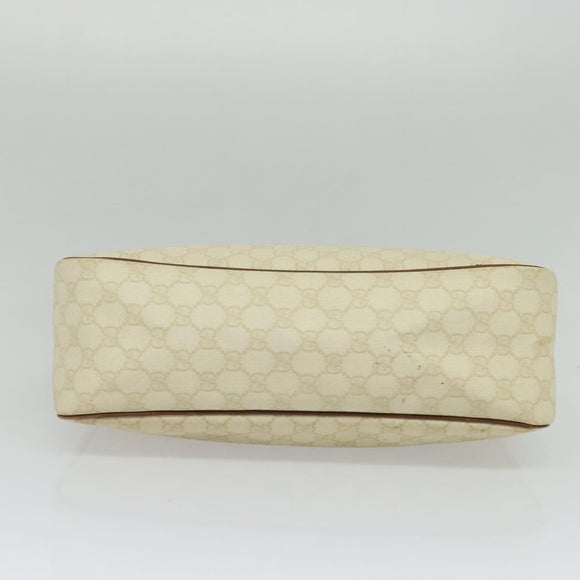 GUCCI GG Supreme Shoulder Bag PVC White Gold 189898 Auth yk18307