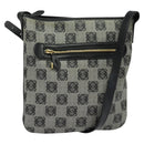 LOEWE anagram Shoulder Bag PVC Gray Gold Auth yk18308-1