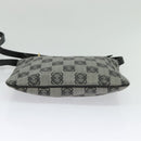 LOEWE anagram Shoulder Bag PVC Gray Gold Auth yk18308-5