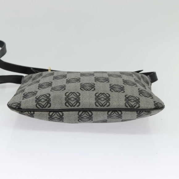 LOEWE anagram Shoulder Bag PVC Gray Gold Auth yk18308