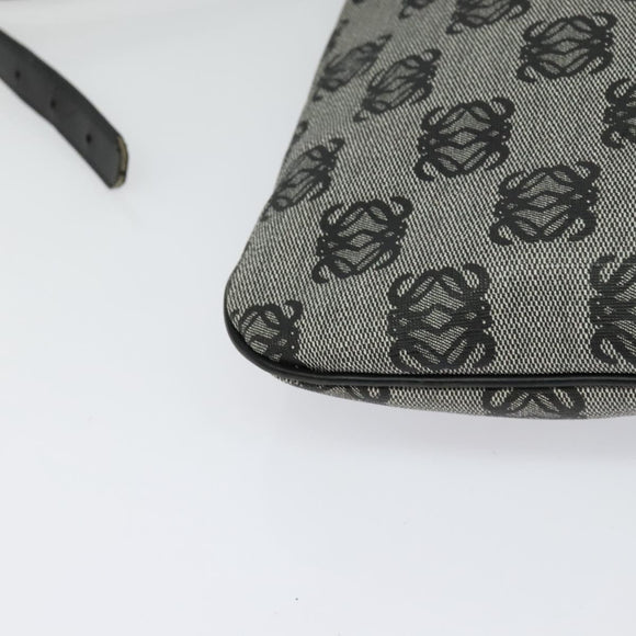 LOEWE anagram Shoulder Bag PVC Gray Gold Auth yk18308