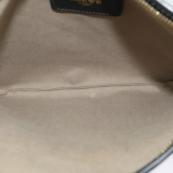 LOEWE anagram Shoulder Bag PVC Gray Gold Auth yk18308