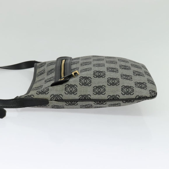 LOEWE anagram Shoulder Bag PVC Gray Gold Auth yk18308