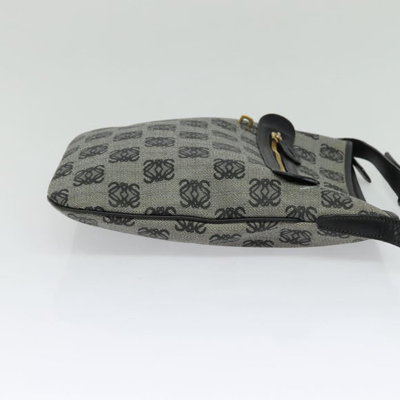 LOEWE anagram Shoulder Bag PVC Gray Gold Auth yk18308
