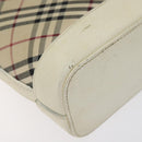 BURBERRY Nova Check Shoulder Bag Canvas Beige Silver Auth yk18321-16