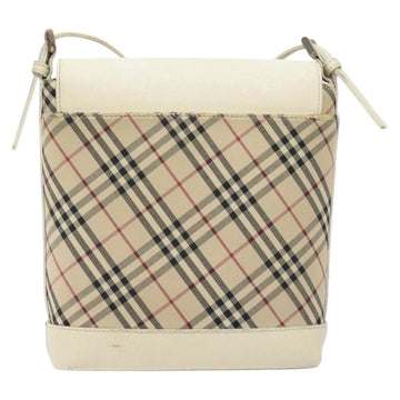 BURBERRY Nova Check Shoulder Bag Canvas Beige Silver Auth yk18321 - 0