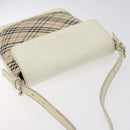 BURBERRY Nova Check Shoulder Bag Canvas Beige Silver Auth yk18321-6