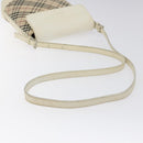 BURBERRY Nova Check Shoulder Bag Canvas Beige Silver Auth yk18321-7