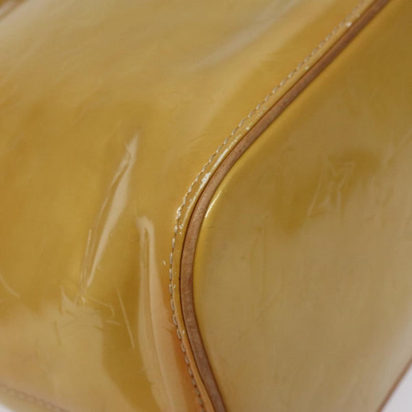 LOUIS VUITTON Monogram Vernis Houston Hand Bag Beige M91004 LV Auth yk18346