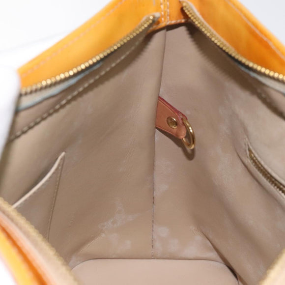 LOUIS VUITTON Monogram Vernis Houston Hand Bag Beige M91004 LV Auth yk18346