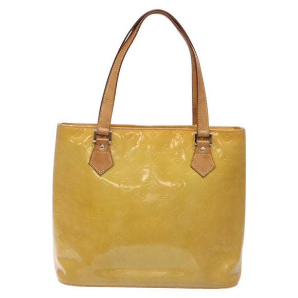 LOUIS VUITTON Monogram Vernis Houston Hand Bag Beige M91004 LV Auth yk18346