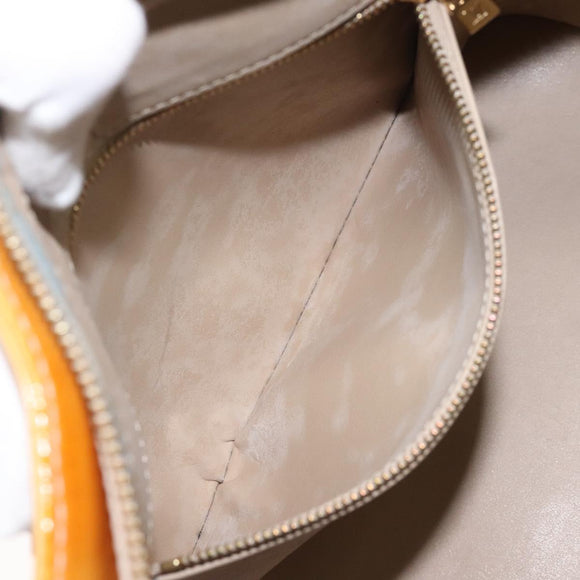 LOUIS VUITTON Monogram Vernis Houston Hand Bag Beige M91004 LV Auth yk18346