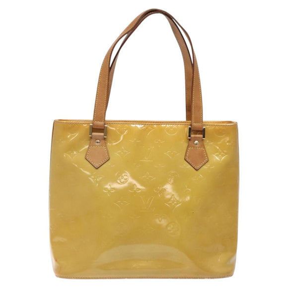 LOUIS VUITTON Monogram Vernis Houston Hand Bag Beige M91004 LV Auth yk18346