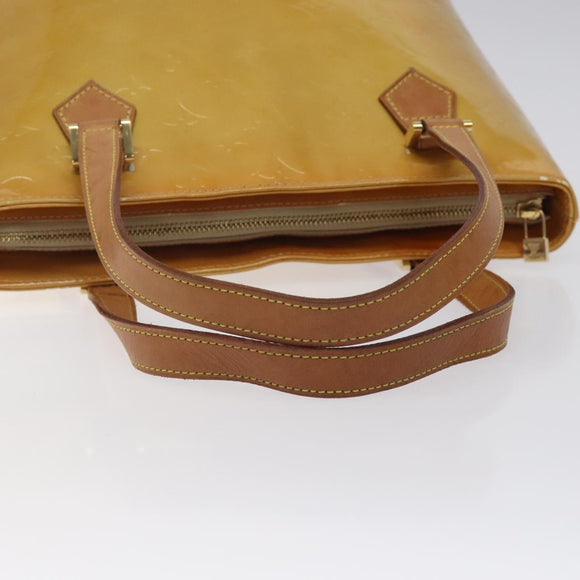 LOUIS VUITTON Monogram Vernis Houston Hand Bag Beige M91004 LV Auth yk18346