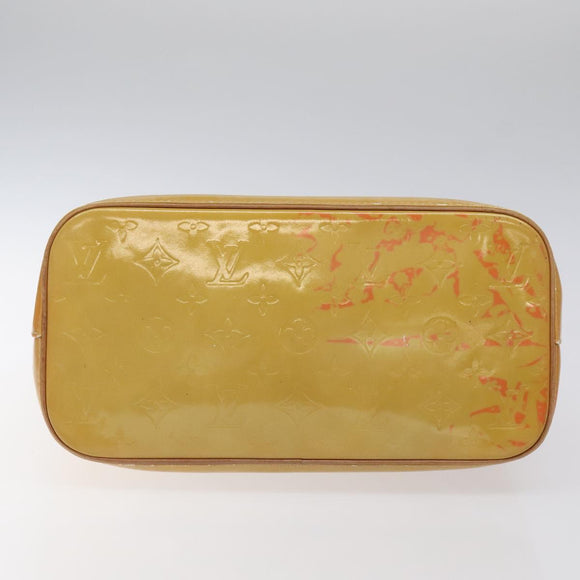 LOUIS VUITTON Monogram Vernis Houston Hand Bag Beige M91004 LV Auth yk18346