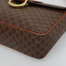 CELINE Macadam Canvas Shoulder Bag PVC Leather Brown Gold Auth yk18347-9