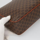 CELINE Macadam Canvas Shoulder Bag PVC Leather Brown Gold Auth yk18347-16