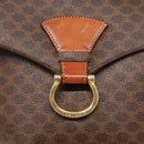 CELINE Macadam Canvas Shoulder Bag PVC Leather Brown Gold Auth yk18347-17